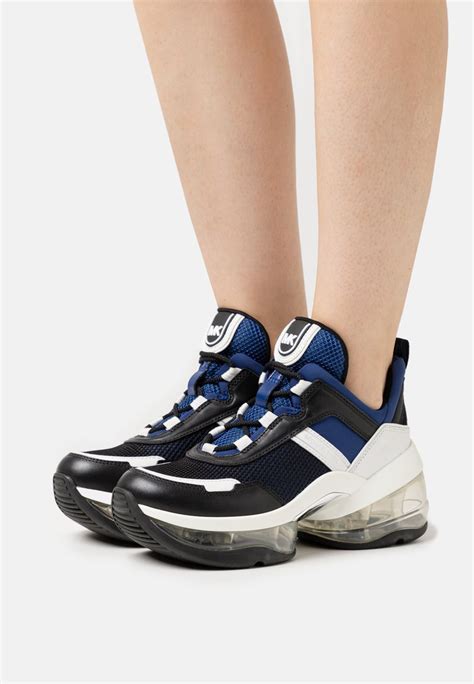 michael michael kors olympia nylon and logo trainer|Michael Kors olympia sneakers blue.